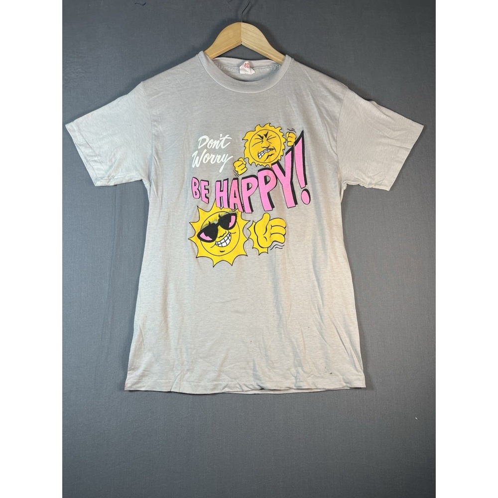 Vintage Don't Worry Be Happy Shirt Mens XL Single Stitch Made in USA